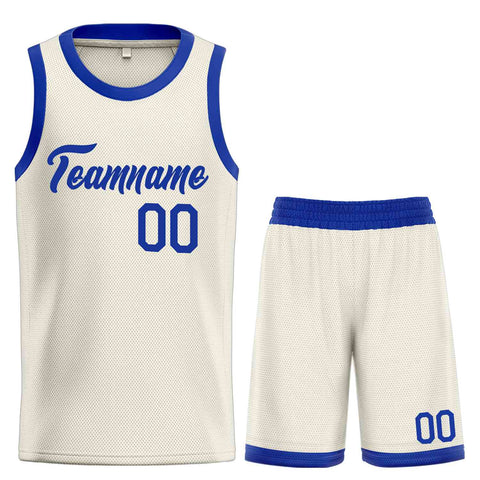 Custom Cream Royal Heal Sports Uniform Classic Sets Basketball Jersey