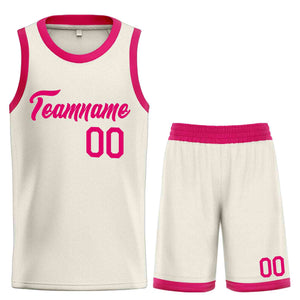 Uniforme de sport de guérison rose crème personnalisé, ensembles classiques, maillot de basket-ball