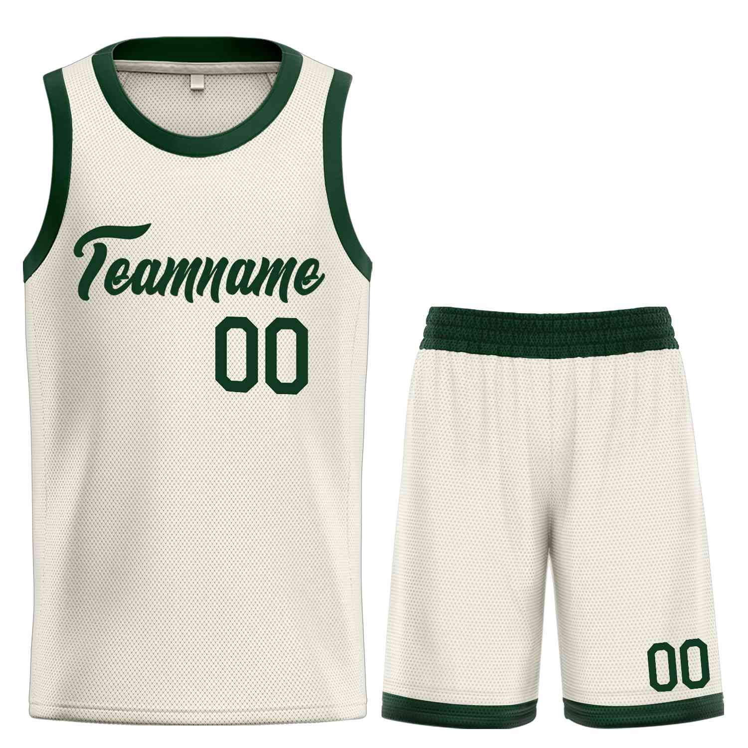 Uniforme de sport de guérison vert chasseur de crème personnalisé, ensembles classiques, maillot de basket-ball