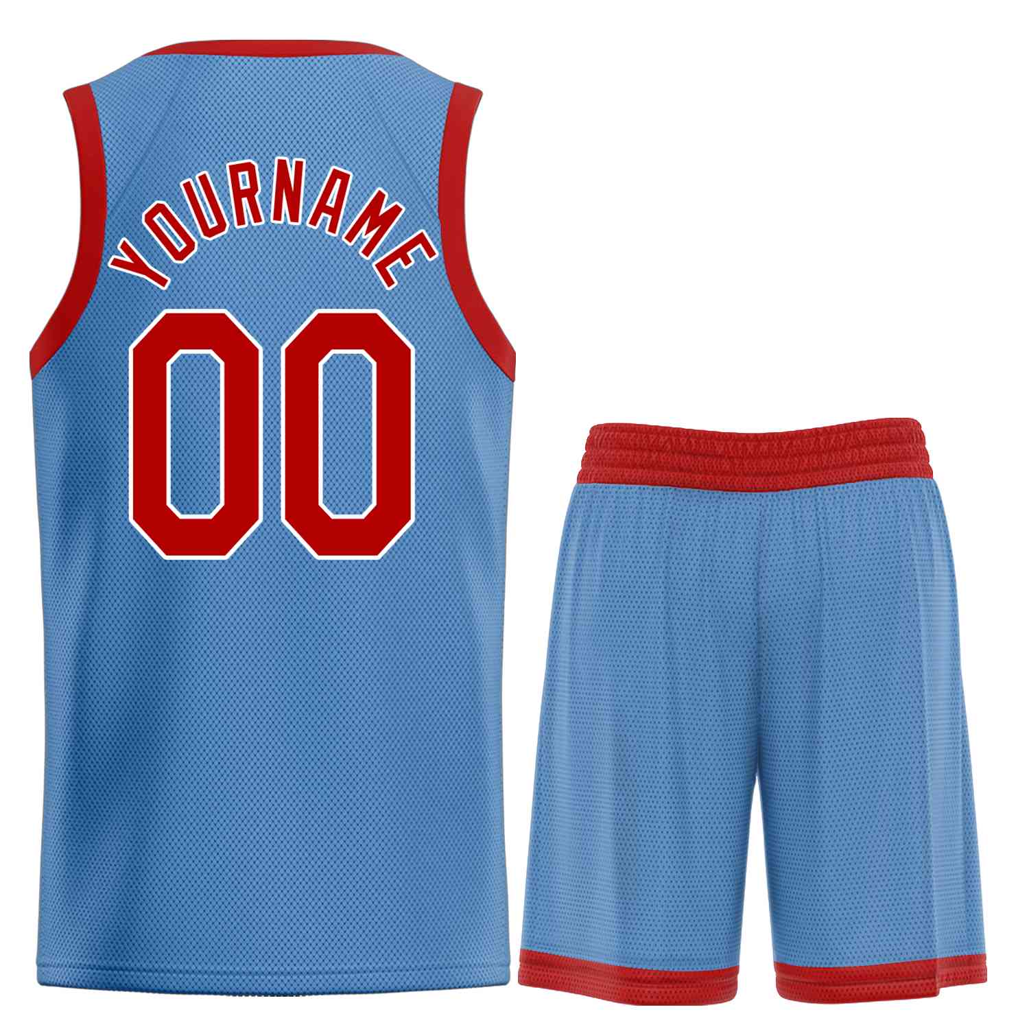 Uniforme de sport personnalisé bleu clair rouge-blanc, ensembles classiques de basket-ball, maillot de basket-ball