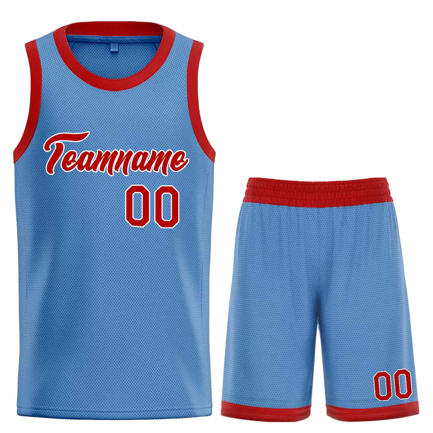 Custom Light Blue Red-White Heal Sports Uniform Classic Sets Basketball Jersey