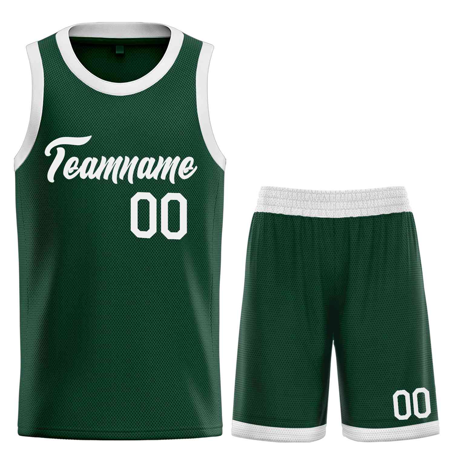 Custom Hunter Green White Heal Sports Uniform Classic Sets Basketball Jersey