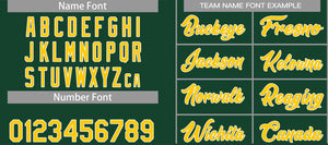 Custom Hunter Green Yellow-White Heal Sports Uniform Classic Sets Basketball Jersey