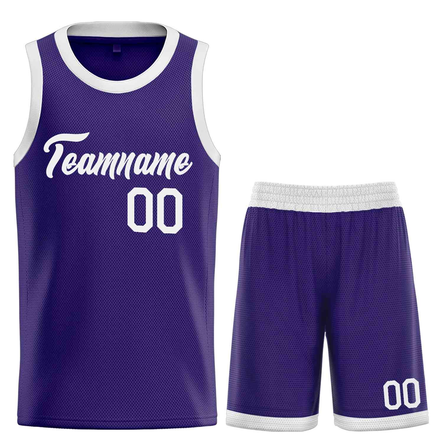 Uniforme de sport de guérison blanc violet personnalisé, ensembles classiques de maillot de basket-ball