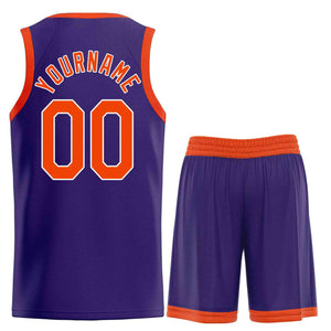 Custom Purple Orange-White Heal Sports Uniform Classic Sets Basketball Jersey