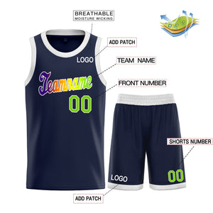 Maillot de basket-ball personnalisé vert marine, ensembles classiques