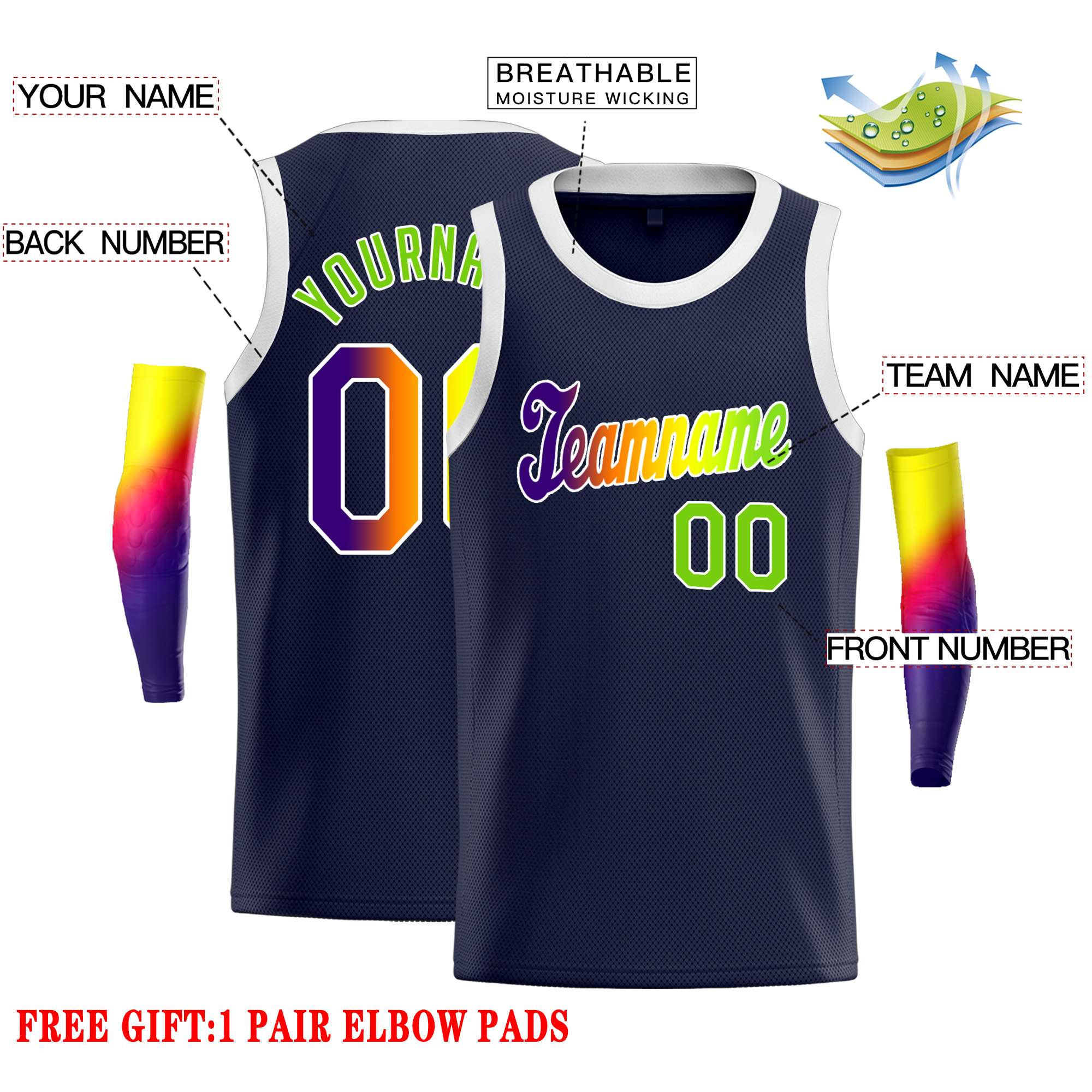 Custom Navy Purple-White Classic Tops Casual Basketball Jersey