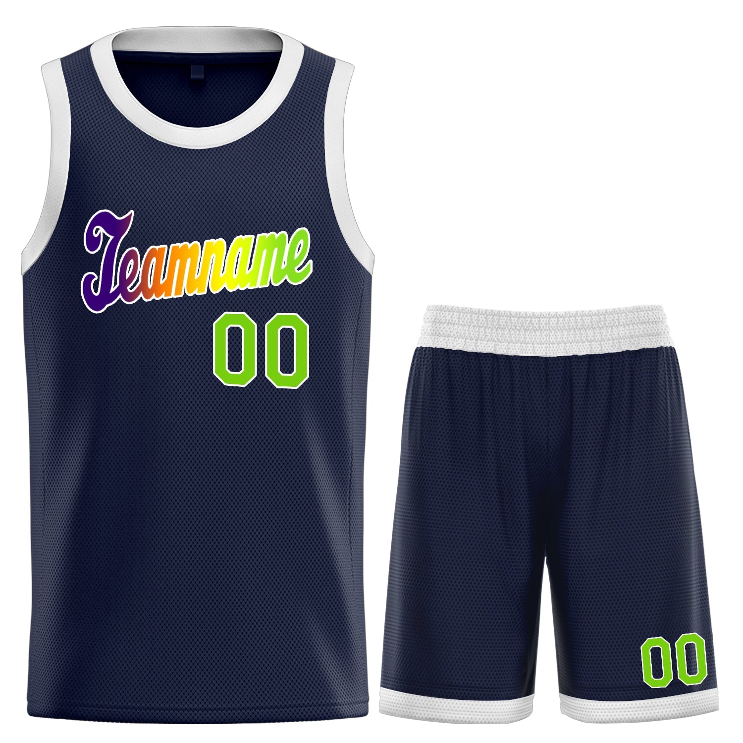 Custom Navy Green Classic Sets Basketball Jersey