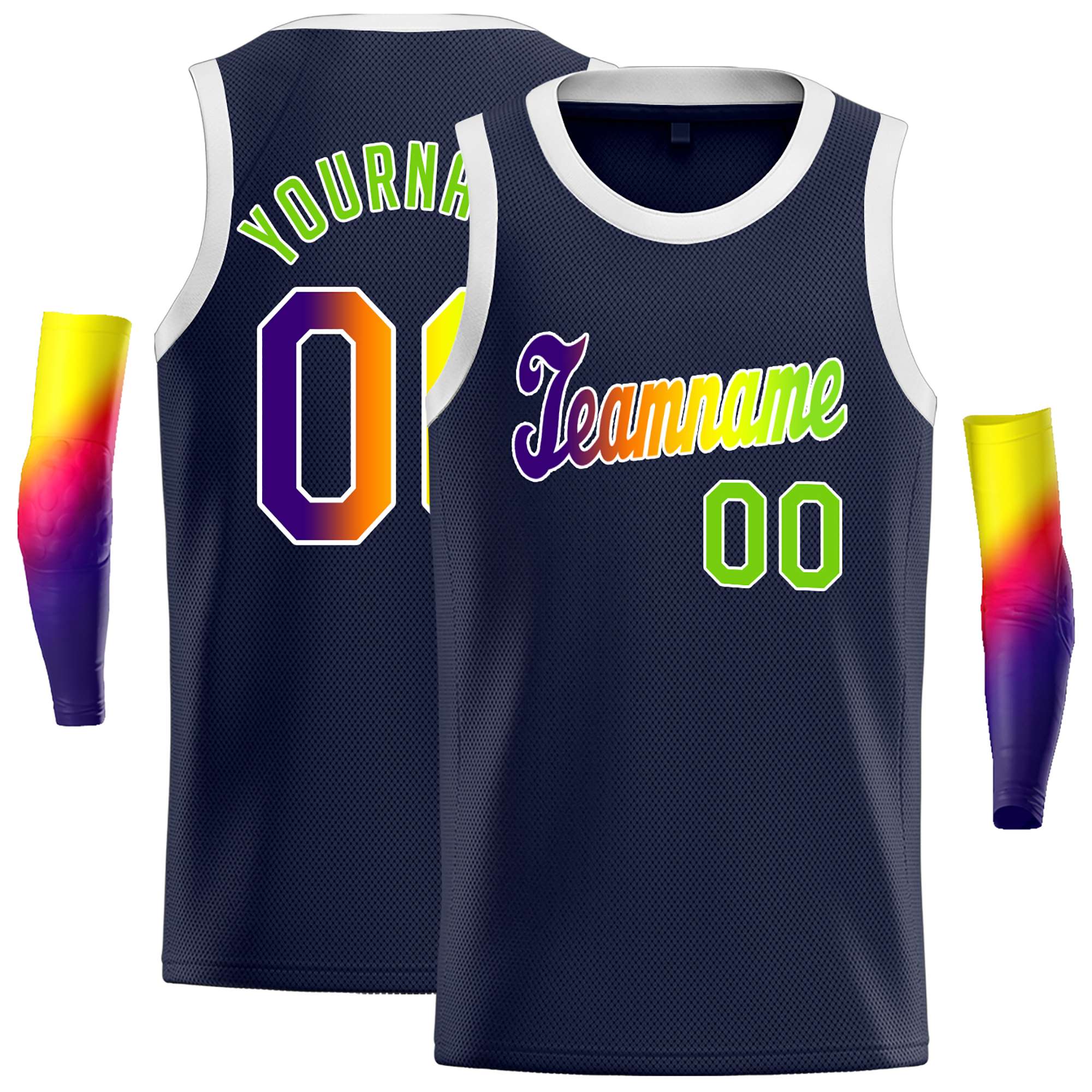 Custom Navy Purple-White Classic Tops Casual Basketball Jersey