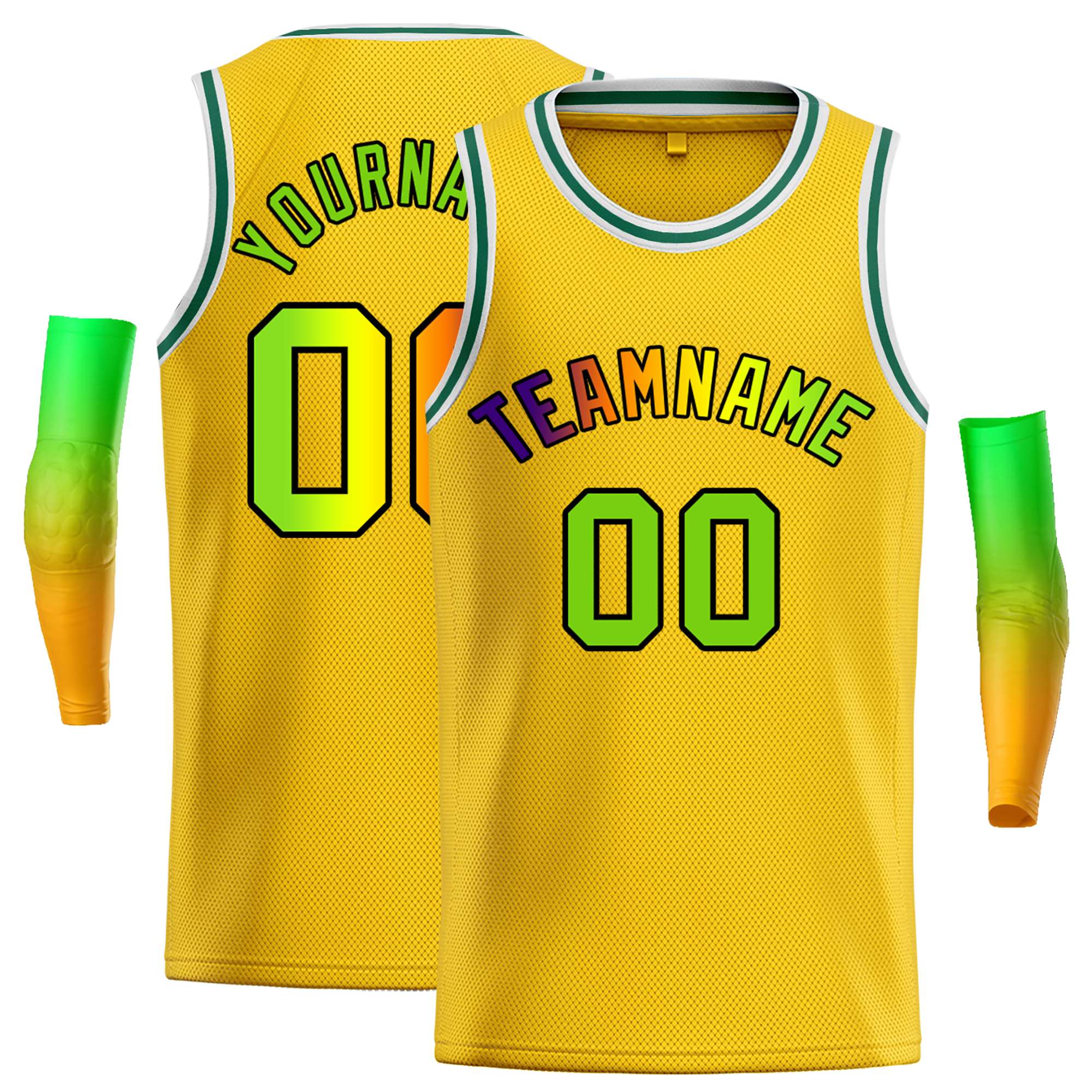 Custom Yellow Black-Black Classic Tops Casual Basketball Jersey