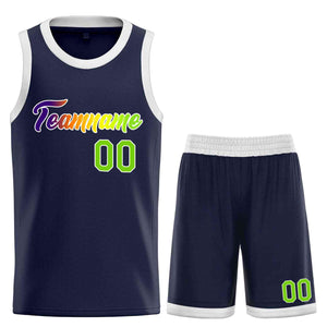 Uniforme de sport de guérison violet-blanc personnalisé, ensembles classiques, maillot de basket-ball