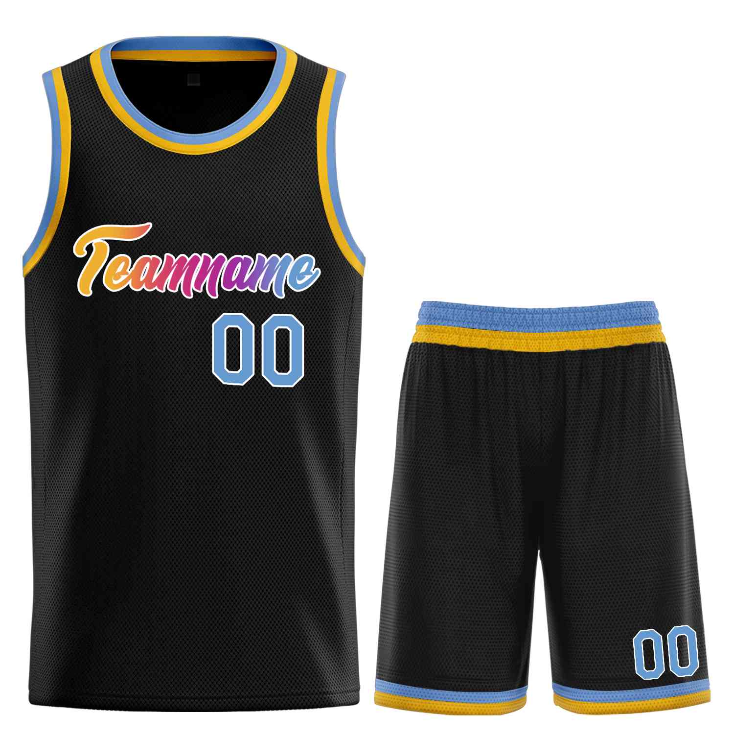 Custom Black Powder Blue-White Heal Sports Uniform Classic Sets Basketball Jersey