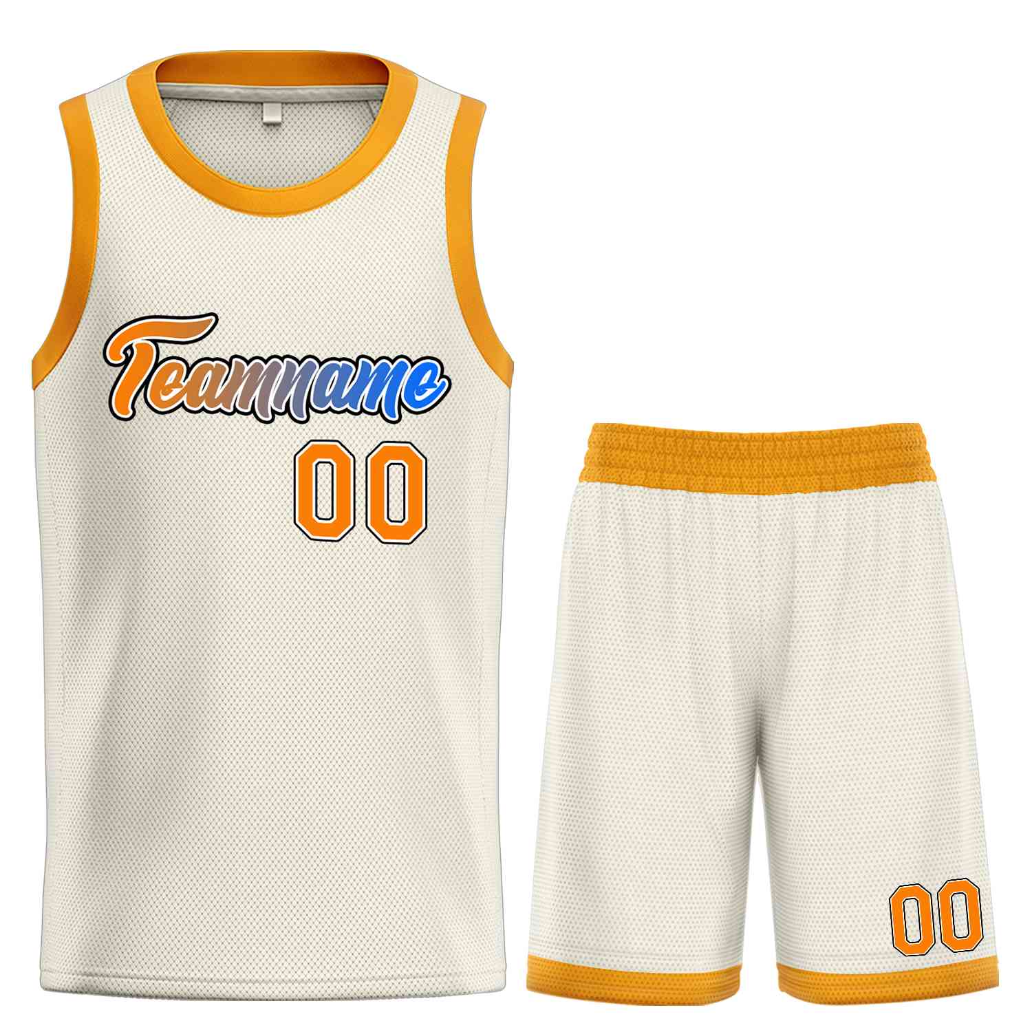 Custom Cream Orange Heal Sports Uniform Classic Sets Basketball Jersey