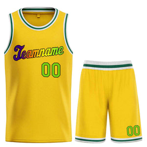 Custom Yellow Purple-Black Classic Sets Sports Uniform Basketball Jersey