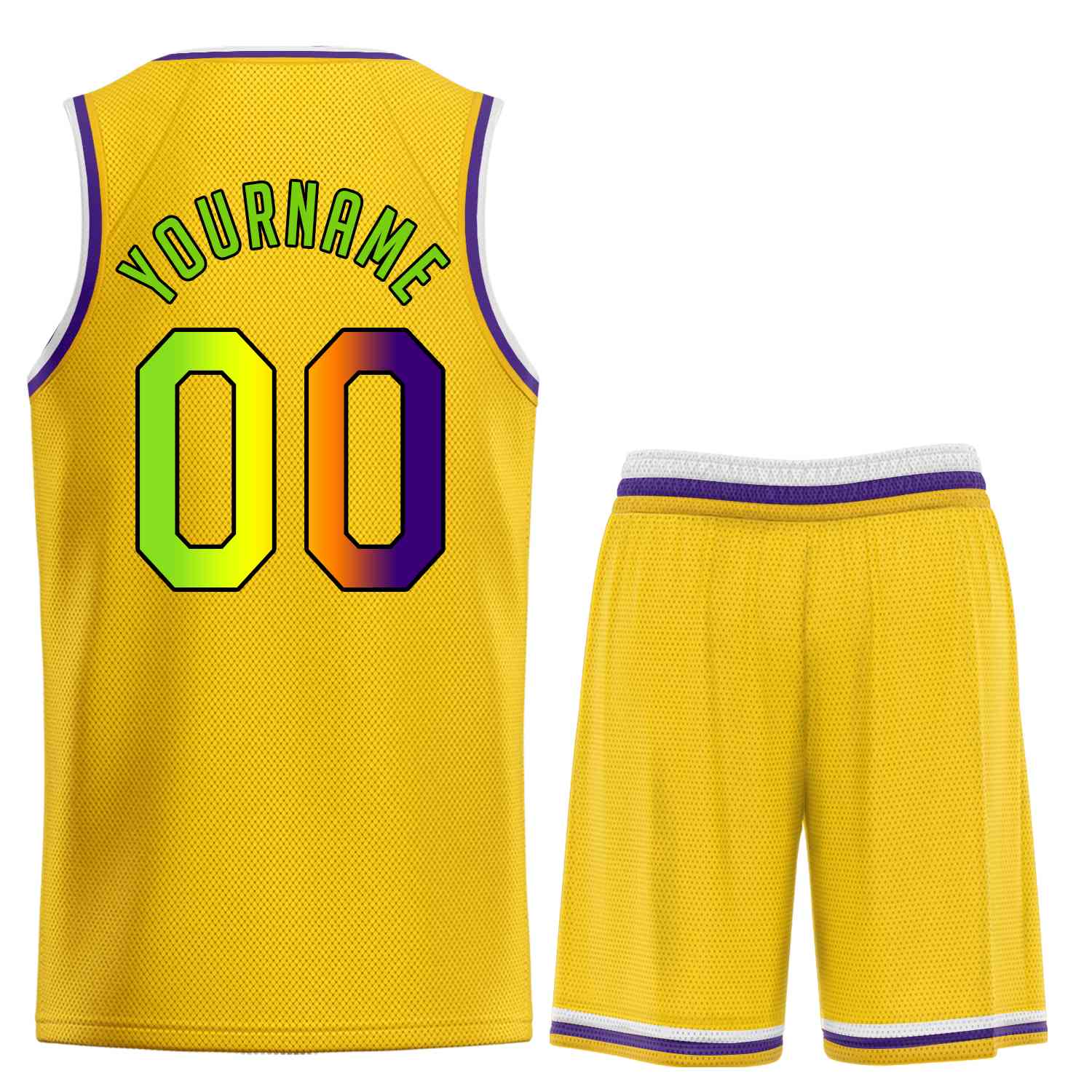 Custom Yellow Green-Black Classic Sets Sports Uniform Basketball Jersey