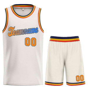 Custom Cream Royal-Black Classic Sets Sports Uniform Basketball Jersey