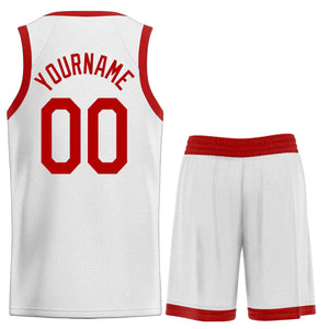 Ensembles classiques rouges et blancs personnalisés, maillot de basket-ball uniforme de sport