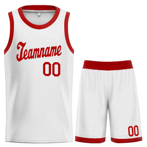 Ensembles classiques rouges et blancs personnalisés, maillot de basket-ball uniforme de sport