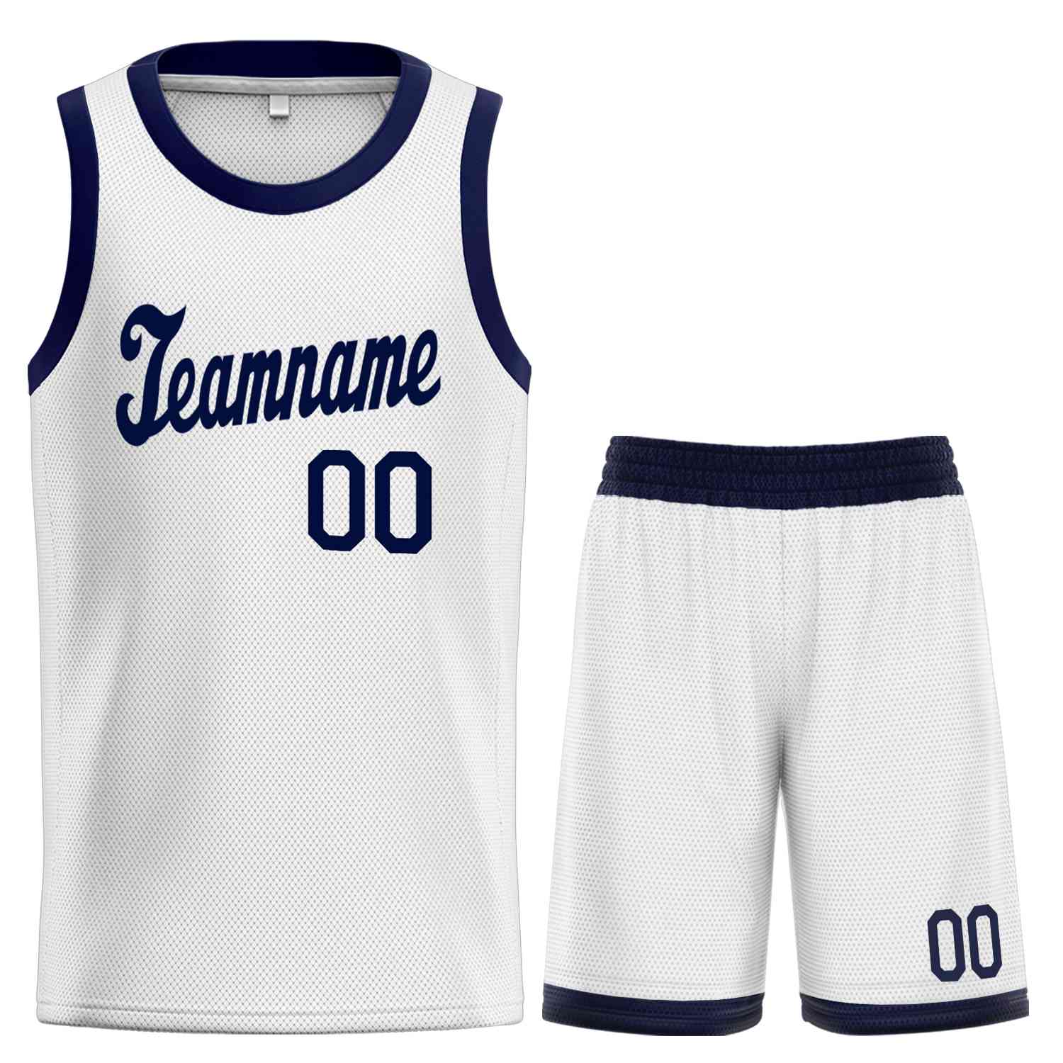 Le classique blanc personnalisé de la marine définit le maillot de basket-ball uniforme de sport