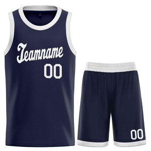 Ensembles classiques blancs de marine personnalisés, maillot de basket-ball uniforme de sport