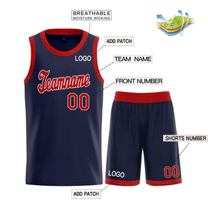 Custom Navy Maroon-White Classic Sets Sports Uniform Basketball Jersey