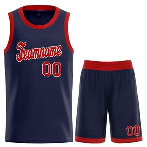 Custom Navy Maroon-White Classic Sets Sports Uniform Basketball Jersey