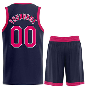 Ensembles classiques rose-blanc marine personnalisés, maillot de basket-ball uniforme de sport