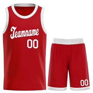 Ensembles classiques rouges et blancs personnalisés, maillot de basket-ball uniforme de sport