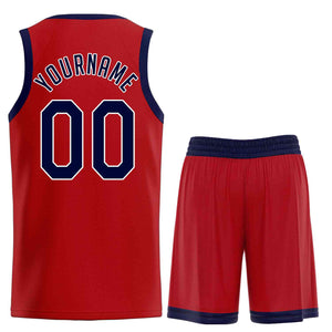 Custom Red Navy  Classic Sets Sports Uniform Basketball Jersey