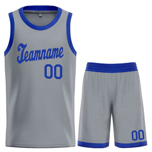 Le classique royal gris foncé personnalisé définit le maillot de basket-ball uniforme de sport