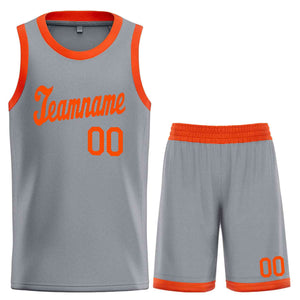 Custom Dark Gray Orange Classic Sets Sports Uniform Basketball Jersey