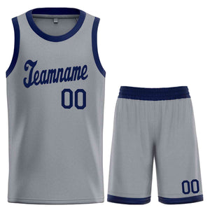 Custom Dark Gray Navy Classic Sets Sports Uniform Basketball Jersey