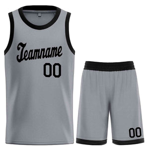 Le classique noir gris foncé personnalisé définit le maillot de basket-ball uniforme de sport