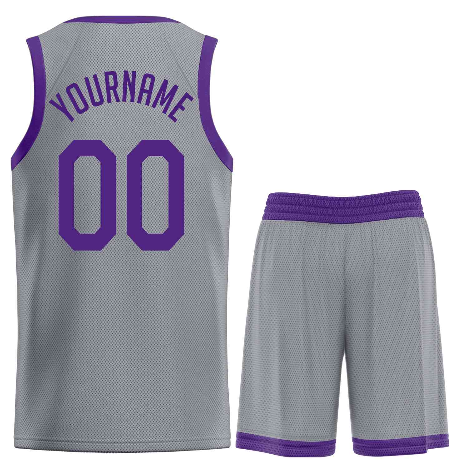 Custom Dark Gray Purple Classic Sets Sports Uniform Basketball Jersey