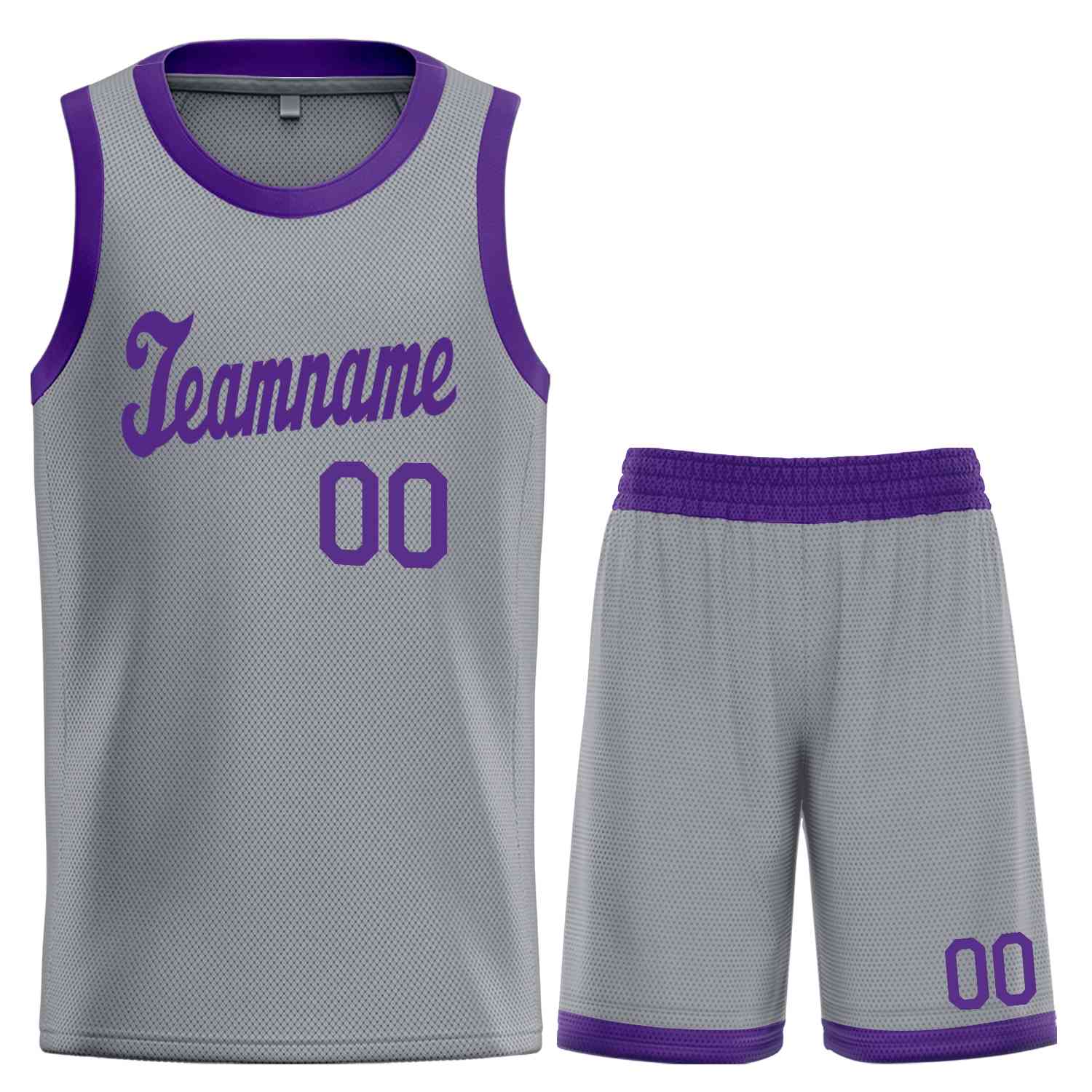 Custom Dark Gray Purple Classic Sets Sports Uniform Basketball Jersey