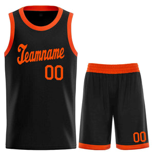 Custom Black Orange Classic Sets Sports Uniform Basketball Jersey