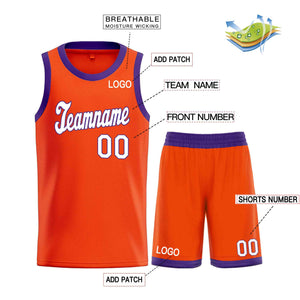 Ensembles classiques Orange blanc-Royal personnalisés, maillot de basket-ball uniforme de sport