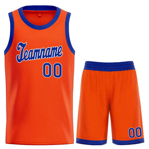 Custom Orange Royal-White Classic Sets Sports Uniform Basketball Jersey