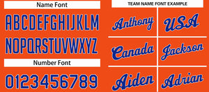 Custom Orange Royal-White Classic Sets Sports Uniform Basketball Jersey