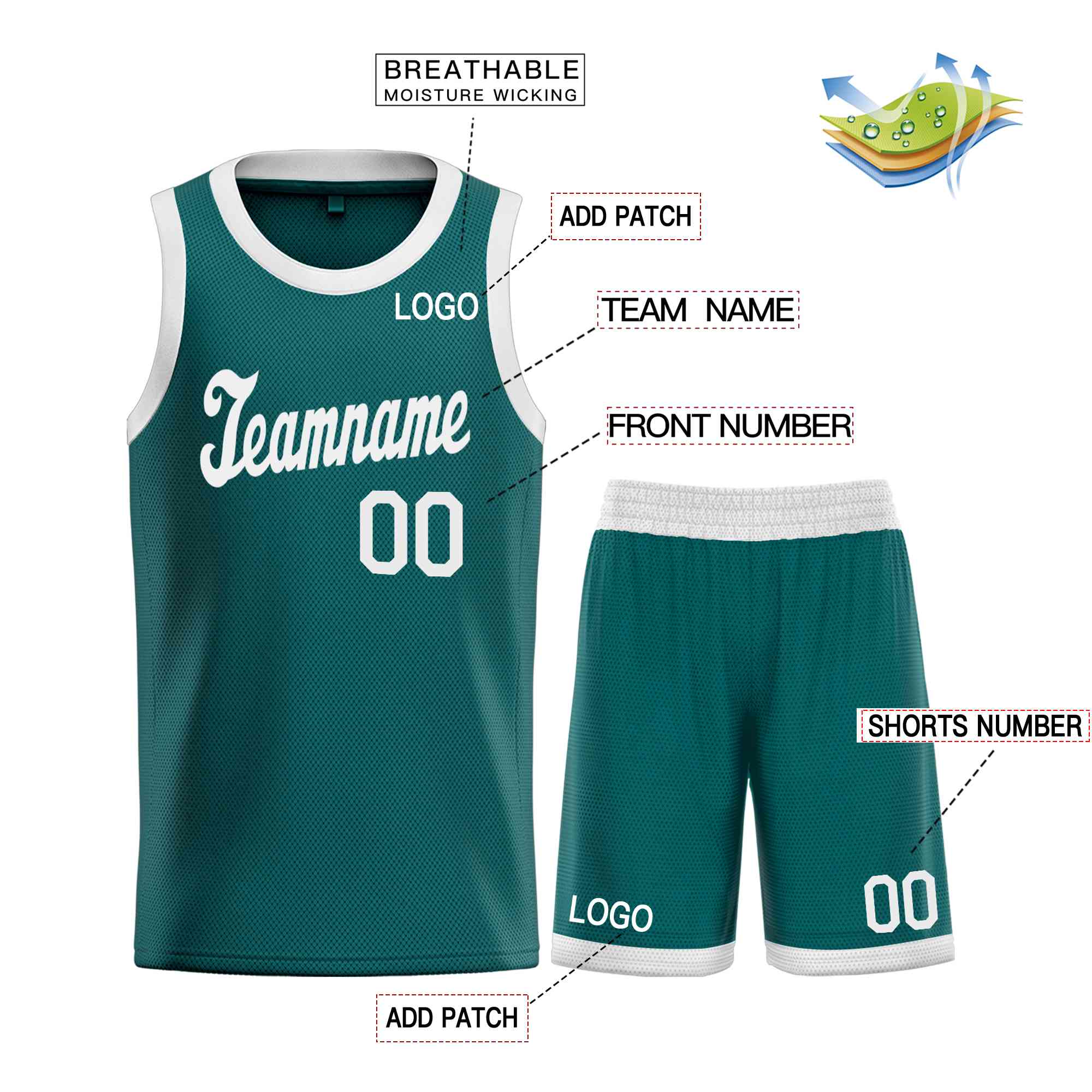 Custom Aqua White Classic Sets Sports Uniform Basketball Jersey