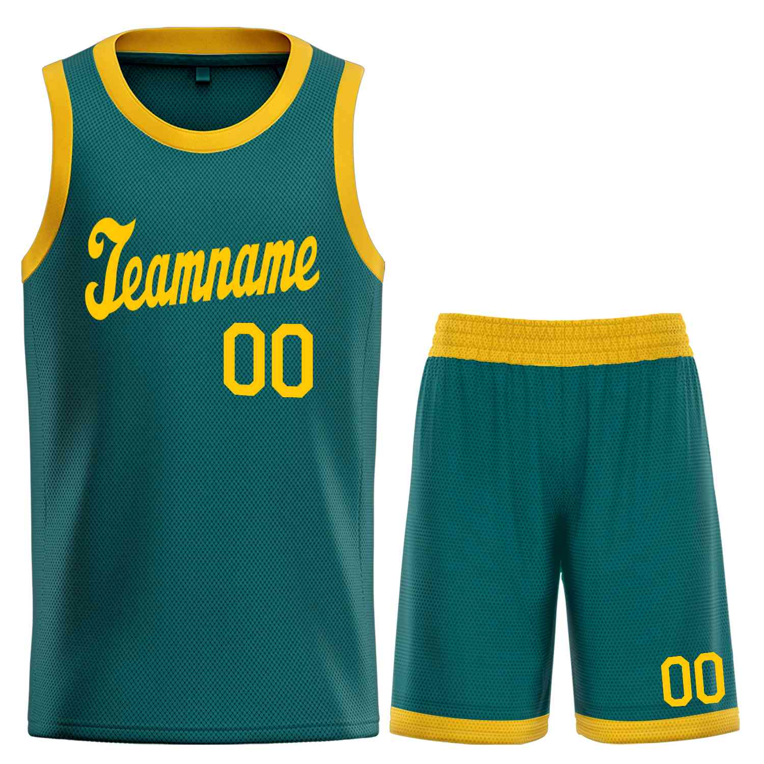 Le classique jaune Aqua personnalisé définit le maillot de basket-ball uniforme de sport