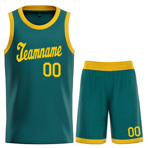 Le classique jaune Aqua personnalisé définit le maillot de basket-ball uniforme de sport