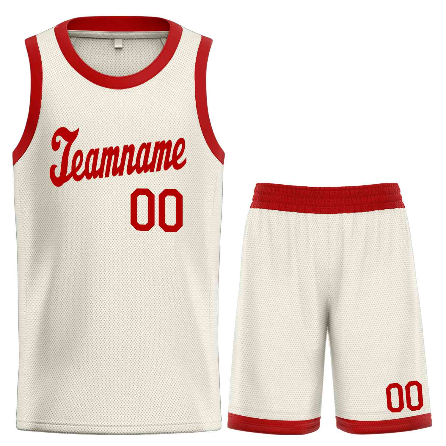 Custom Cream Red Classic Sets Sports Uniform Basketball Jersey