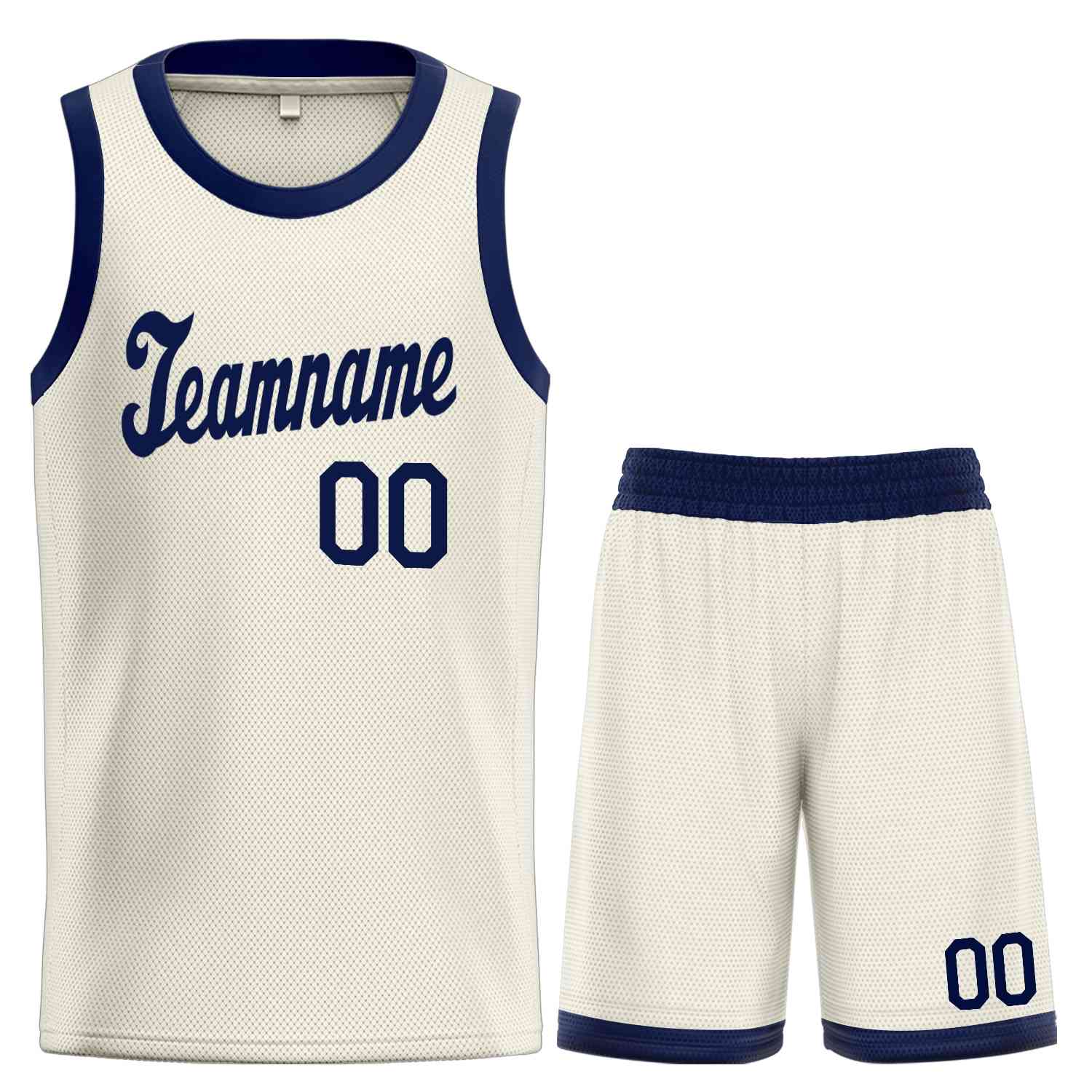 Le classique de la marine crème personnalisé définit le maillot de basket-ball uniforme de sport