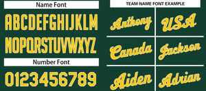 Custom Hunter Green Yellow-White Classic Sets Sports Uniform Basketball Jersey