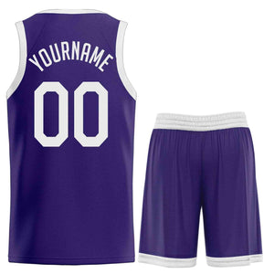 Ensembles classiques violets et blancs personnalisés, maillot de basket-ball uniforme de sport