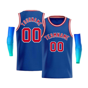 Maillot de basket-ball personnalisé pour hommes, haut classique Royal blanc-rouge, décontracté, Bull