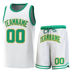 Maillot de basket-ball classique vert blanc personnalisé