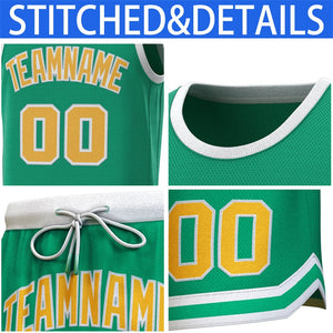 Maillot de basket-ball personnalisé vert blanc classique