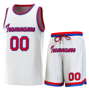 Maillot de basket-ball personnalisé blanc rouge-Royal Classic